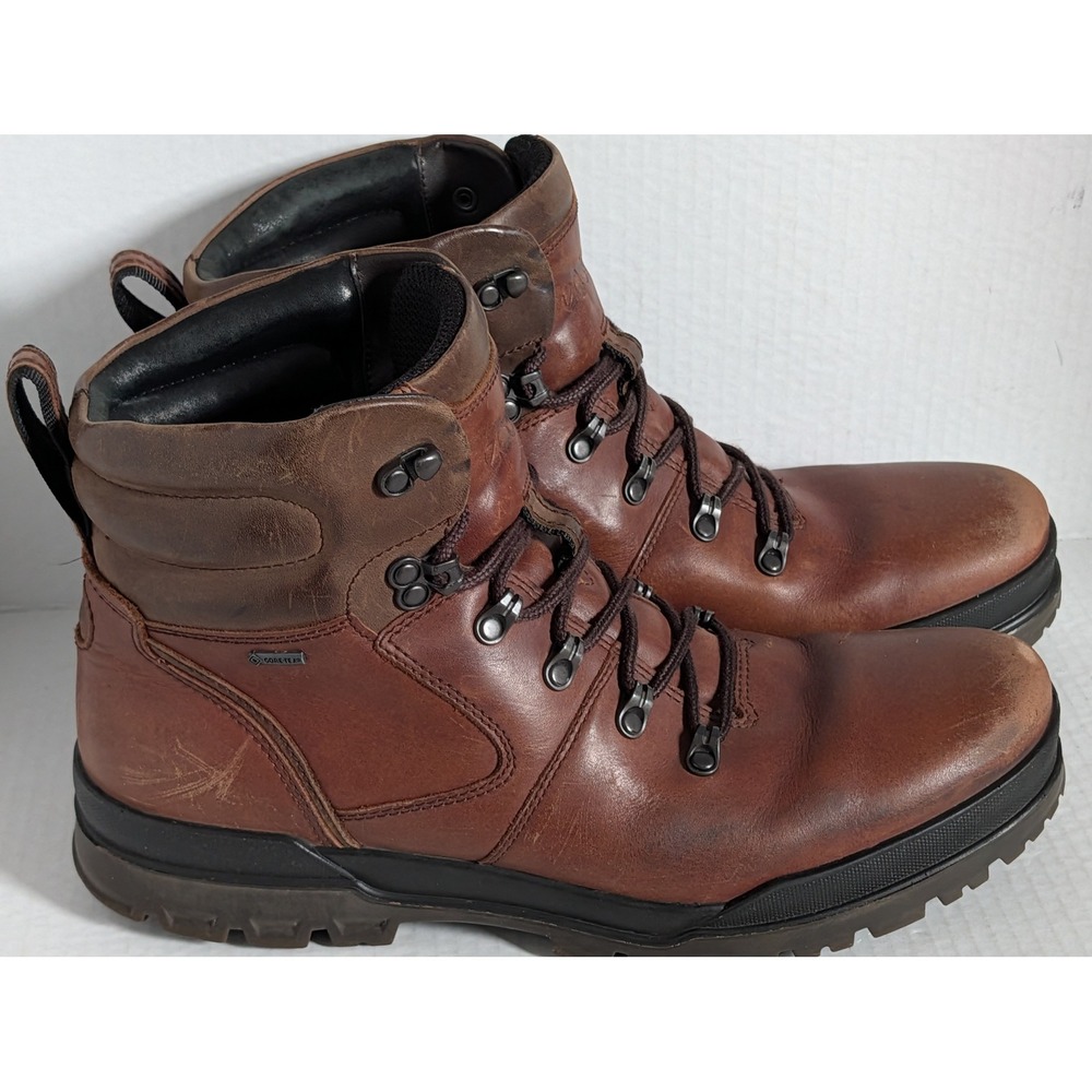 ECCO Men's Brown Leather GORE-TEX Hiking Boots EU 46 US 12 Waterproof Outdoor